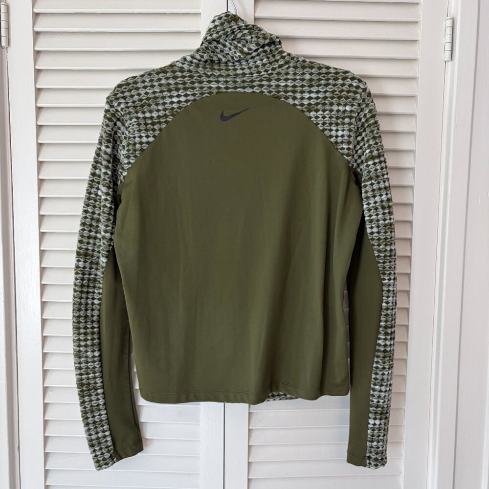 Nike Pro women's Hyperwarm olive green pullover turtleneck training top large - Picture 7 of 11